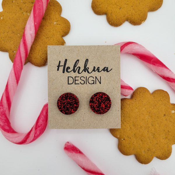 Punainen glitternappikorvakoru